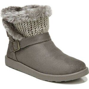 Lifestride Women's Flurry Faux Fur Snow Boot Round Toe in Taupe Size US 7M